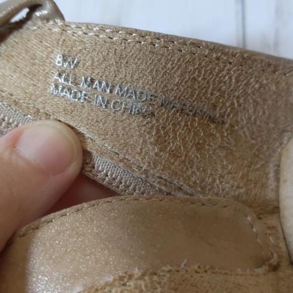 Lane Bryant Gladiator Sandals 8W Gold Strappy Zip - Picture 9 of 9